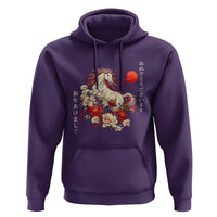 Japanese New Year 2026 Hoodie Year Of The Horse Botan Flower - Wonder Print Shop