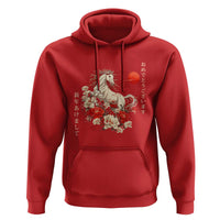 Japanese New Year 2026 Hoodie Year Of The Horse Botan Flower - Wonder Print Shop
