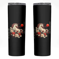 Japanese New Year 2026 Skinny Tumbler Year Of The Horse Botan Flower - Wonder Print Shop