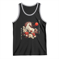 Japanese New Year 2026 Tank Top Year Of The Horse Botan Flower - Wonder Print Shop