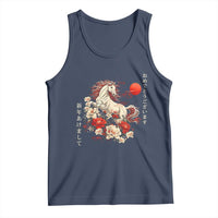 Japanese New Year 2026 Tank Top Year Of The Horse Botan Flower - Wonder Print Shop