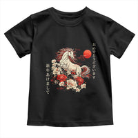 Japanese New Year 2026 Toddler T Shirt Year Of The Horse Botan Flower - Wonder Print Shop