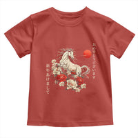 Japanese New Year 2026 Toddler T Shirt Year Of The Horse Botan Flower - Wonder Print Shop