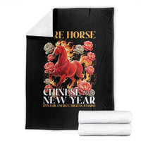 Year of The Fire Horse 2026 Throw Blanket Chinese New Year Peony Flower - Wonder Print Shop