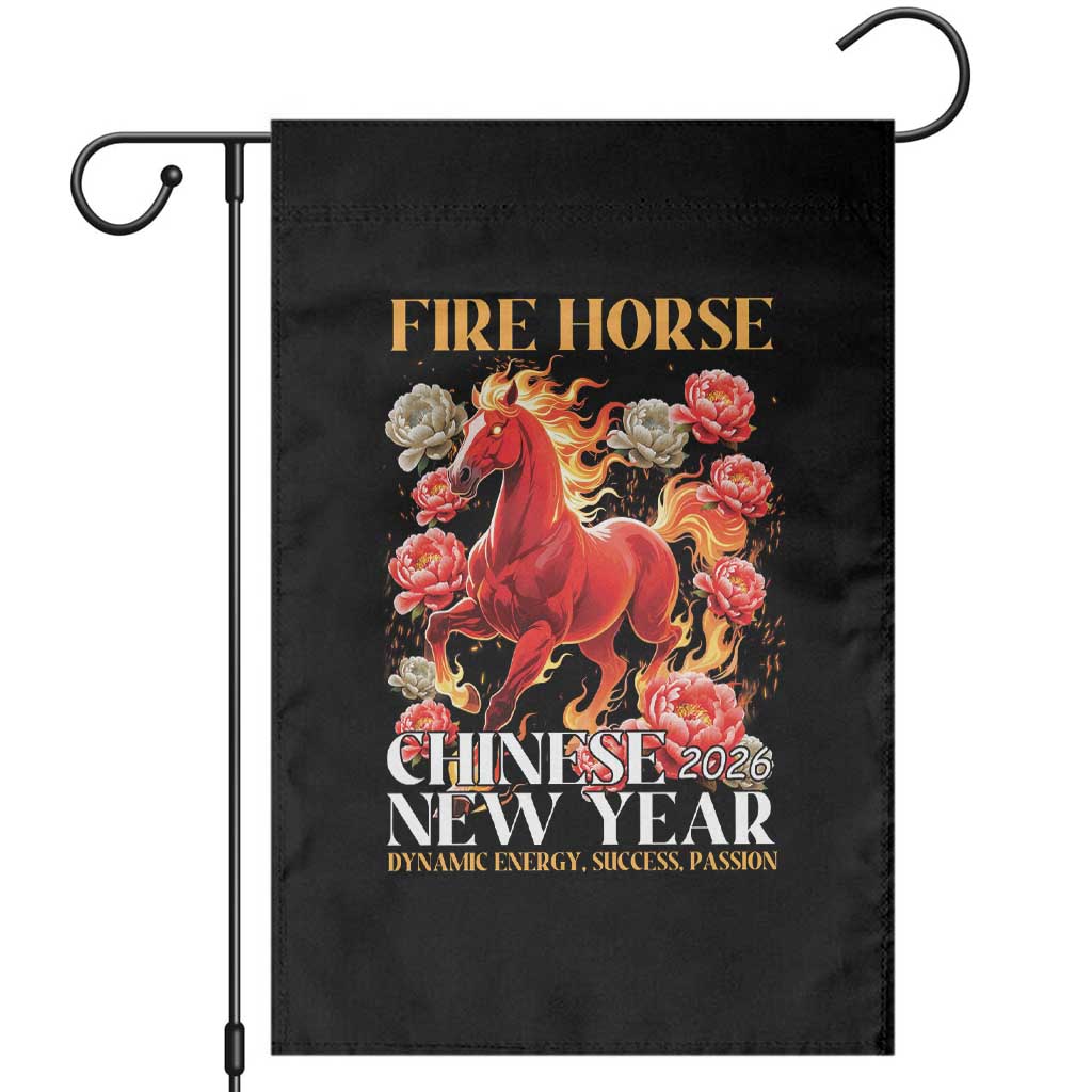 Year of The Fire Horse 2026 Garden Flag Chinese New Year Peony Flower - Wonder Print Shop