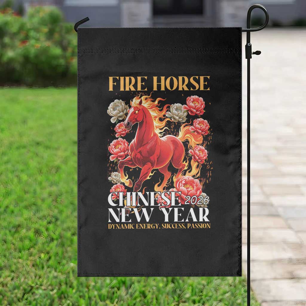 Year of The Fire Horse 2026 Garden Flag Chinese New Year Peony Flower - Wonder Print Shop