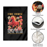 Year of The Fire Horse 2026 Garden Flag Chinese New Year Peony Flower - Wonder Print Shop