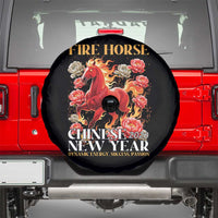 Year of The Fire Horse 2026 Spare Tire Cover Chinese New Year Peony Flower - Wonder Print Shop