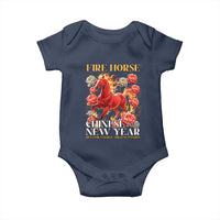 Year of The Fire Horse 2026 Baby Onesie Chinese New Year Peony Flower - Wonder Print Shop