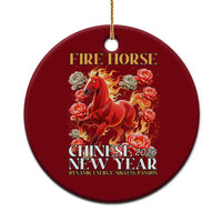 Year of The Fire Horse 2026 Ceramic Ornament Chinese New Year Peony Flower - Wonder Print Shop