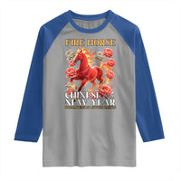 Year of The Fire Horse 2026 Raglan Shirt Chinese New Year Peony Flower - Wonder Print Shop