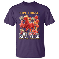 Year of The Fire Horse 2026 T Shirt Chinese New Year Peony Flower - Wonder Print Shop