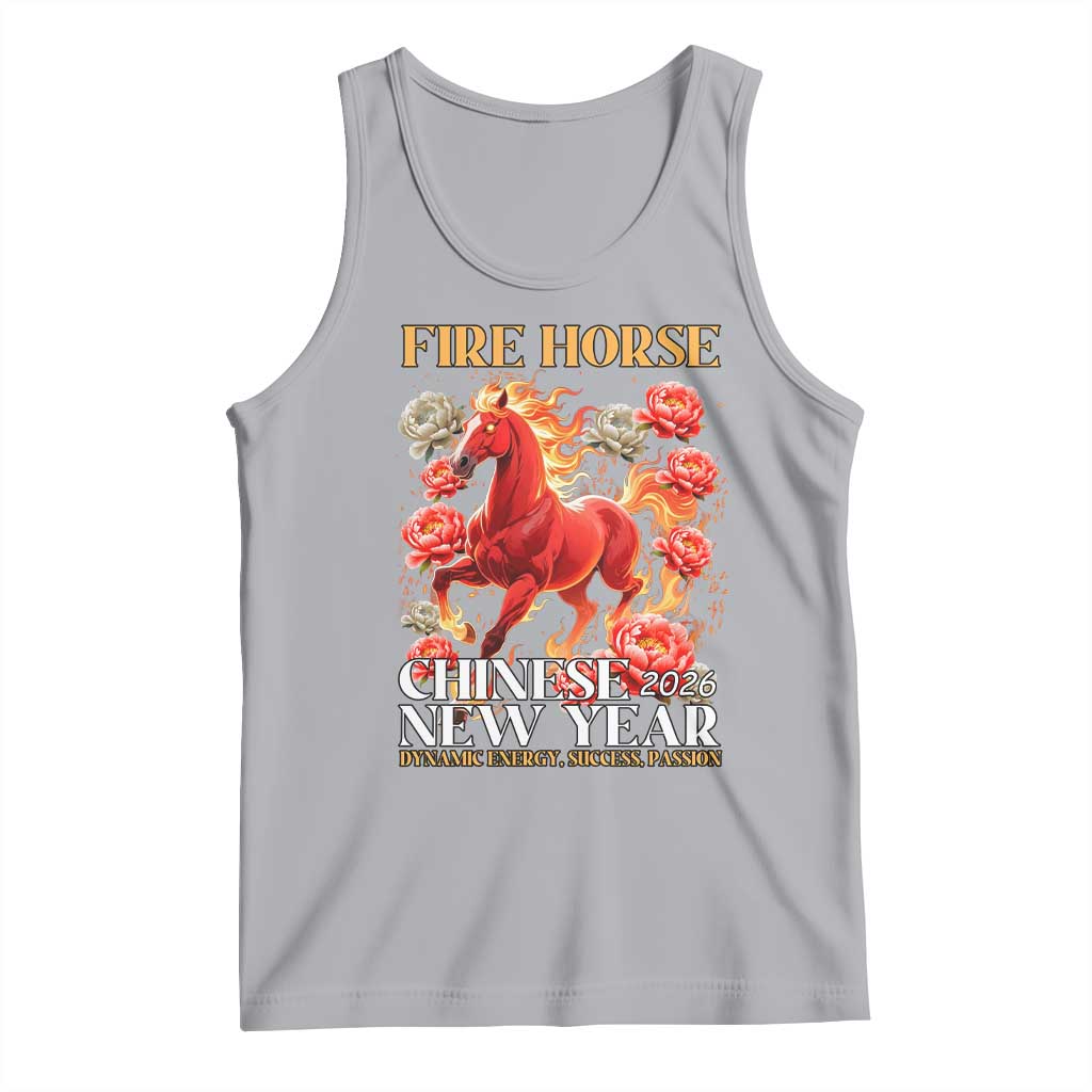 Year of The Fire Horse 2026 Tank Top Chinese New Year Peony Flower - Wonder Print Shop