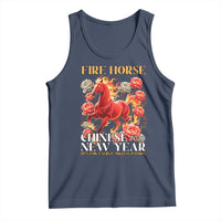 Year of The Fire Horse 2026 Tank Top Chinese New Year Peony Flower - Wonder Print Shop