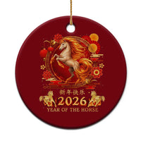 Year of The Fire Horse Ceramic Ornament Funny Chinese Zodiac Lunar New Year 2026 - Wonder Print Shop