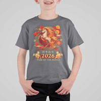 Year of The Fire Horse T Shirt For Kid Funny Chinese Zodiac Lunar New Year 2026 - Wonder Print Shop