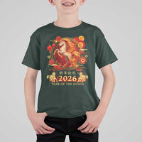 Year of The Fire Horse T Shirt For Kid Funny Chinese Zodiac Lunar New Year 2026 - Wonder Print Shop