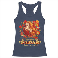 Year of The Fire Horse Racerback Tank Top Funny Chinese Zodiac Lunar New Year 2026 - Wonder Print Shop