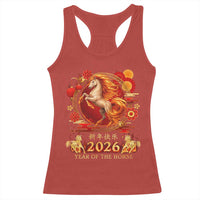 Year of The Fire Horse Racerback Tank Top Funny Chinese Zodiac Lunar New Year 2026 - Wonder Print Shop