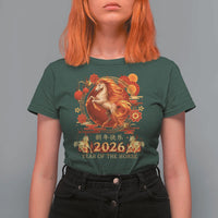 Year of The Fire Horse T Shirt For Women Funny Chinese Zodiac Lunar New Year 2026 - Wonder Print Shop