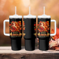 Year of The Fire Horse Tumbler With Handle Funny Chinese Zodiac Lunar New Year 2026