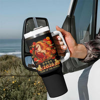 Year of The Fire Horse Tumbler With Handle Funny Chinese Zodiac Lunar New Year 2026