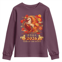 Year of The Fire Horse Youth Sweatshirt Funny Chinese Zodiac Lunar New Year 2026 - Wonder Print Shop