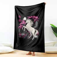 Japanese New Year 2026 Throw Blanket Year Of The Horse Sakura Cherry Blossom Shrine