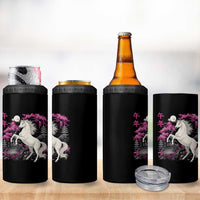 Japanese New Year 2026 4 in 1 Can Cooler Tumbler Year Of The Horse Sakura Cherry Blossom Shrine