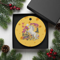 Japanese New Year 2026 Ceramic Ornament Year Of The Horse Sakura Cherry Blossom Shrine - Wonder Print Shop