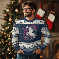 Japanese New Year 2026 Ugly Christmas Sweater Year Of The Horse Sakura Cherry Blossom Shrine - Wonder Print Shop