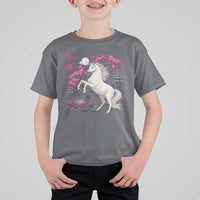 Japanese New Year 2026 T Shirt For Kid Year Of The Horse Sakura Cherry Blossom Shrine - Wonder Print Shop