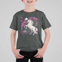 Japanese New Year 2026 T Shirt For Kid Year Of The Horse Sakura Cherry Blossom Shrine - Wonder Print Shop