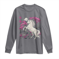 Japanese New Year 2026 Long Sleeve Shirt Year Of The Horse Sakura Cherry Blossom Shrine - Wonder Print Shop