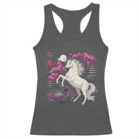 Japanese New Year 2026 Racerback Tank Top Year Of The Horse Sakura Cherry Blossom Shrine - Wonder Print Shop