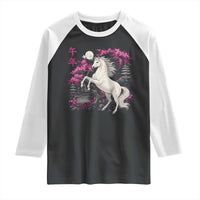 Japanese New Year 2026 Raglan Shirt Year Of The Horse Sakura Cherry Blossom Shrine - Wonder Print Shop