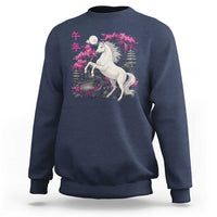 Japanese New Year 2026 Sweatshirt Year Of The Horse Sakura Cherry Blossom Shrine - Wonder Print Shop