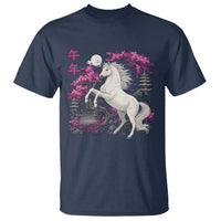 Japanese New Year 2026 T Shirt Year Of The Horse Sakura Cherry Blossom Shrine - Wonder Print Shop