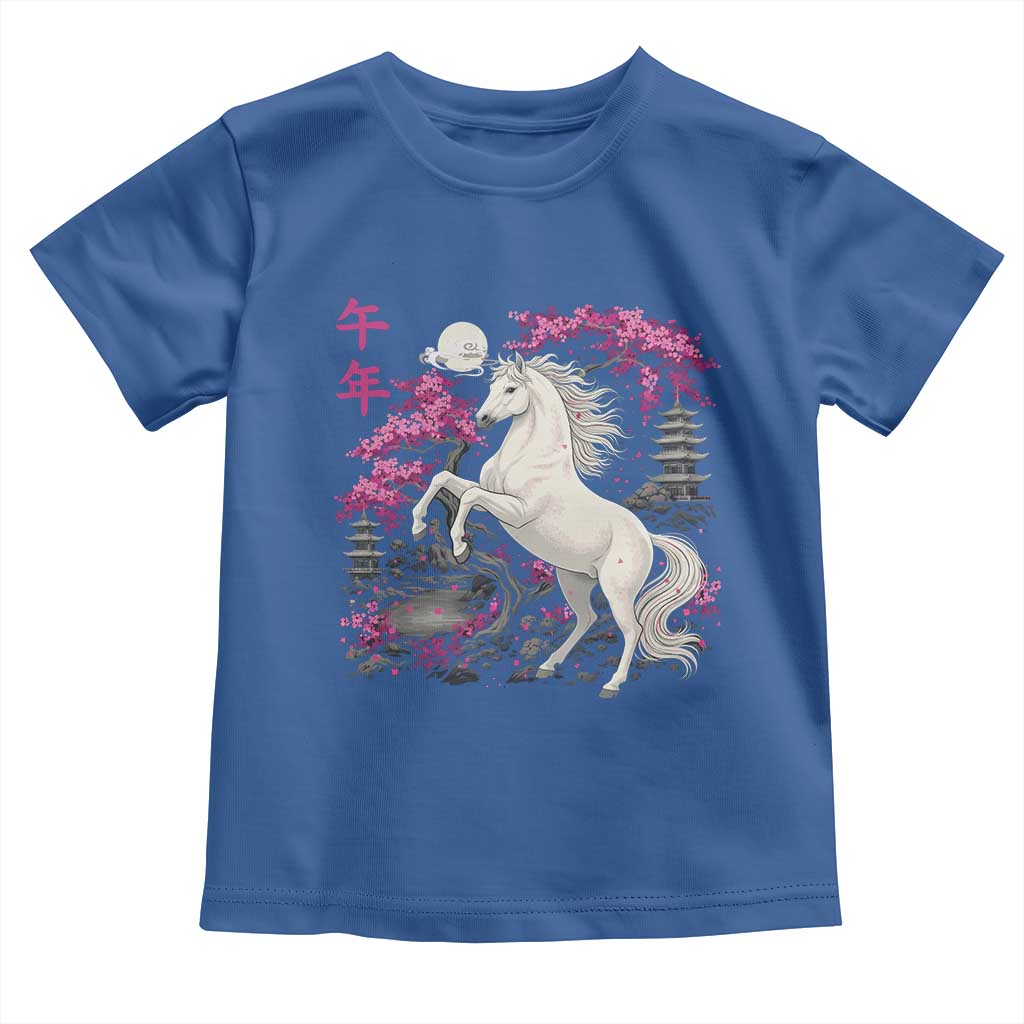 Japanese New Year 2026 Toddler T Shirt Year Of The Horse Sakura Cherry Blossom Shrine - Wonder Print Shop