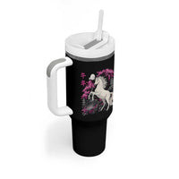 Japanese New Year 2026 Tumbler With Handle Year Of The Horse Sakura Cherry Blossom Shrine