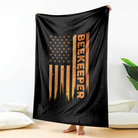 Beekeeping American Flag Honeycomb Honey Bees Beekeeper Throw Blanket