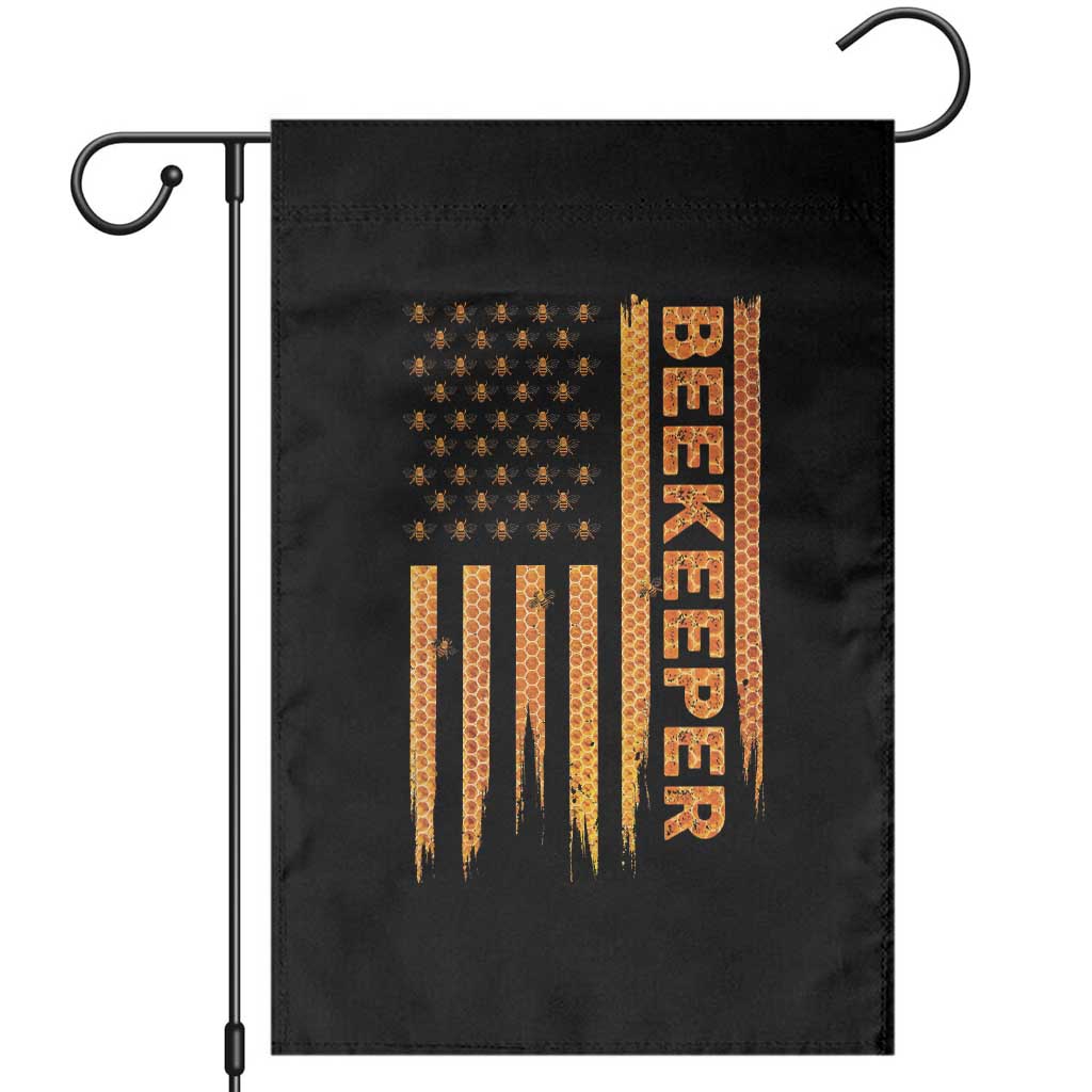 Beekeeping American Flag Honeycomb Honey Bees Beekeeper Garden Flag