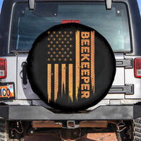 Beekeeping American Flag Honeycomb Honey Bees Beekeeper Spare Tire Cover