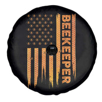 Beekeeping American Flag Honeycomb Honey Bees Beekeeper Spare Tire Cover