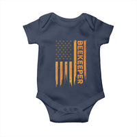 Beekeeping American Flag Honeycomb Honey Bees Beekeeper Baby Onesie