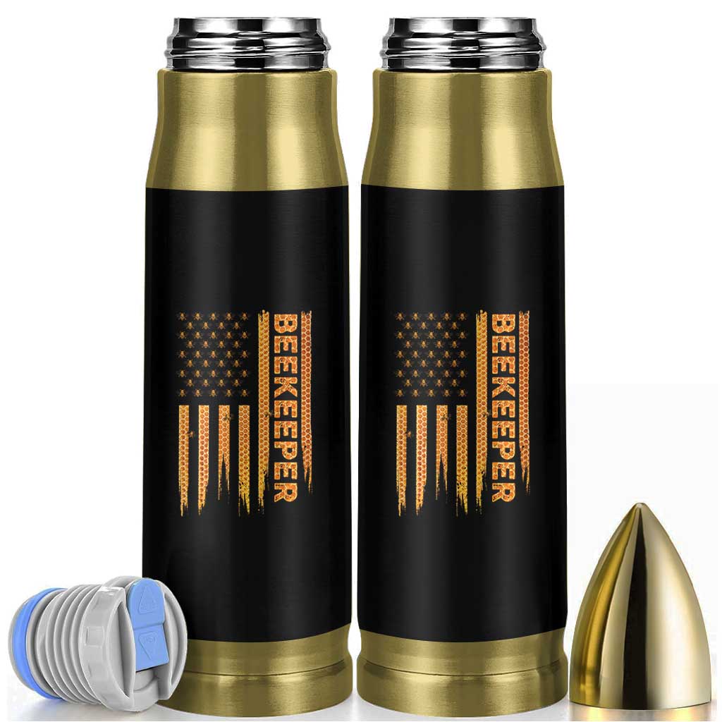 Beekeeping American Flag Honeycomb Honey Bees Beekeeper Bullet Tumbler