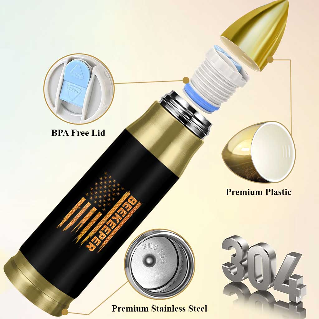 Beekeeping American Flag Honeycomb Honey Bees Beekeeper Bullet Tumbler