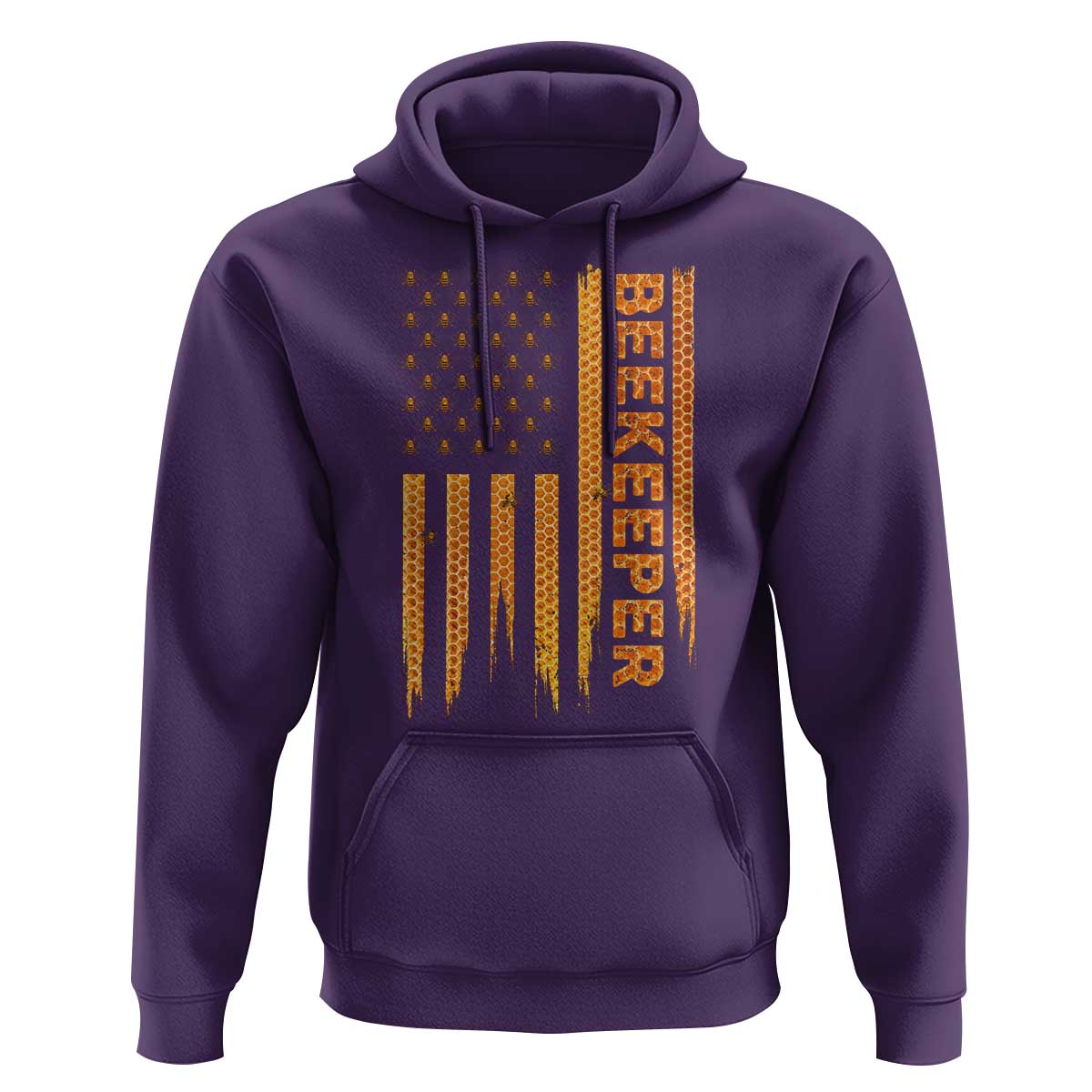 Beekeeping American Flag Honeycomb Honey Bees Beekeeper Hoodie
