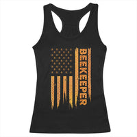 Beekeeping American Flag Honeycomb Honey Bees Beekeeper Racerback Tank Top