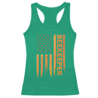 Beekeeping American Flag Honeycomb Honey Bees Beekeeper Racerback Tank Top